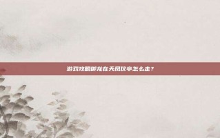 游戏攻略御龙在天凤仪亭怎么走？