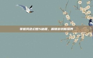 掌握风色幻想5秘籍，解锁游戏新境界