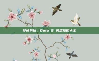非诚勿扰，Dota 2 英雄攻略大全