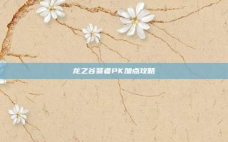 龙之谷贤者PK加点攻略