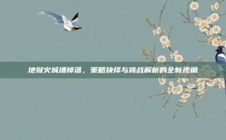 地狱火城墙掉落，策略抉择与挑战解析的全新视角