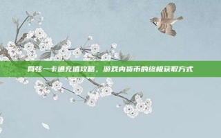 网弦一卡通充值攻略，游戏内货币的终极获取方式