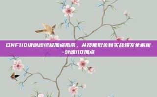 DNF110级剑魂终极加点指南，从技能取舍到实战爆发全解析-剑魂110加点