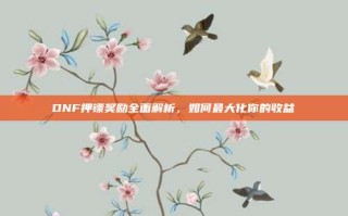 DNF押镖奖励全面解析，如何最大化你的收益