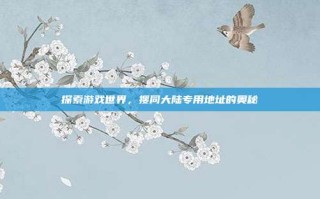 探索游戏世界，搜同大陆专用地址的奥秘