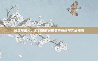 独立攻击力，游戏策略关键要素解析与实操指南