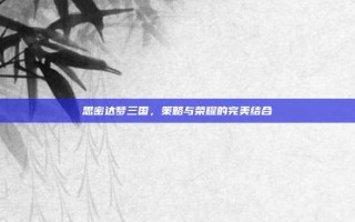 思密达梦三国，策略与荣耀的完美结合