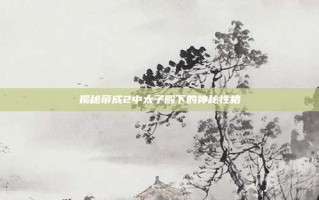 揭秘帝成2中太子殿下的神秘性格