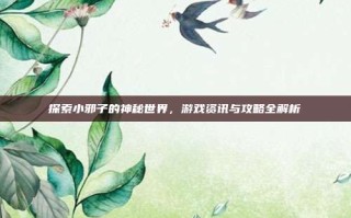 探索小邪子的神秘世界，游戏资讯与攻略全解析