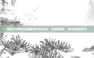 揭秘九阴真经峨眉派4内心法，掌握秘籍，成为武林高手