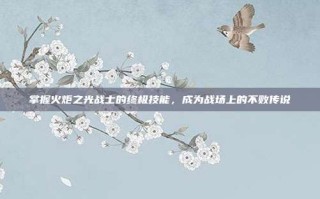 掌握火炬之光战士的终极技能，成为战场上的不败传说