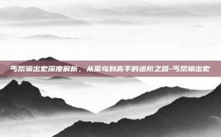 丐帮输出宏深度解析，从菜鸟到高手的进阶之路-丐帮输出宏