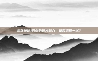 揭秘神秘海域1的迷人魅力，是否值得一试？