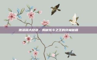 激活码大放送，揭秘炫斗之王的终极秘籍