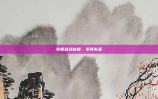 掌握游戏秘籍，不再失落