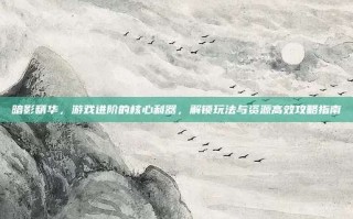 暗影精华，游戏进阶的核心利器，解锁玩法与资源高效攻略指南