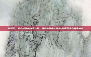 指环王，北方战争加点全攻略，打造你的中土传奇-指环王北方战争加点