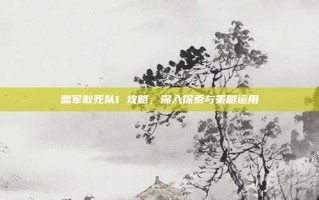 盟军敢死队1 攻略，深入探索与策略运用