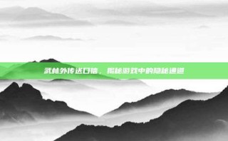 武林外传送口信，揭秘游戏中的隐秘通道