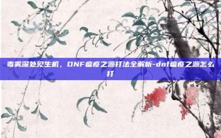 毒雾深处见生机，DNF瘟疫之源打法全解析-dnf瘟疫之源怎么打