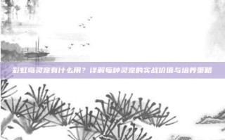 彩虹岛灵宠有什么用？详解每种灵宠的实战价值与培养策略