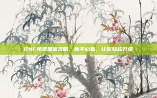 DNF免费黑信攻略，新手必看，让你轻松升级
