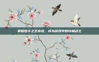 掌握炫斗之王连招，成为游戏中的终极战士