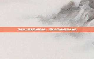 贝鲁斯兰要塞的崩溃危机，揭秘游戏内的策略与技巧