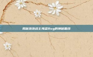 揭秘泡泡战士海盗Bug的神秘面纱