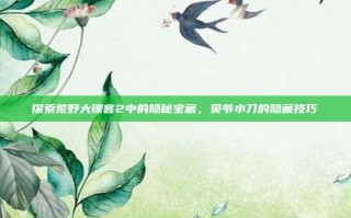 探索荒野大镖客2中的隐秘宝藏，贝爷小刀的隐藏技巧