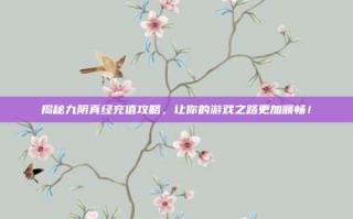 揭秘九阴真经充值攻略，让你的游戏之路更加顺畅！