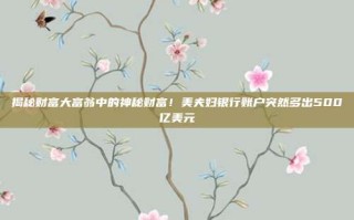 揭秘财富大富翁中的神秘财富！美夫妇银行账户突然多出500亿美元