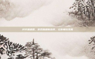 闪卒加速器，游戏加速新选择，让你畅玩无阻