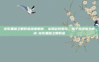 龙歌黑暗之眼职业深度解析，从铁砧到星穹，每个选择皆为史诗-龙歌黑暗之眼职业