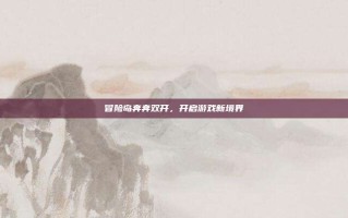 冒险岛奔奔双开，开启游戏新境界