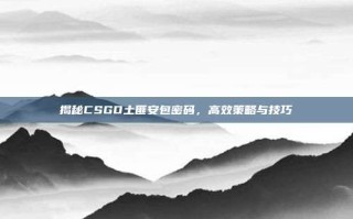 揭秘CSGO土匪安包密码，高效策略与技巧