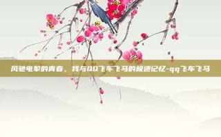 风驰电掣的青春，我与QQ飞车飞马的极速记忆-qq飞车飞马