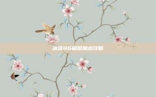 冰洁86刷图加点攻略