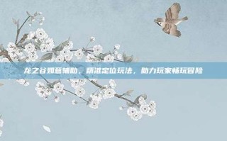 龙之谷如意辅助，精准定位玩法，助力玩家畅玩冒险