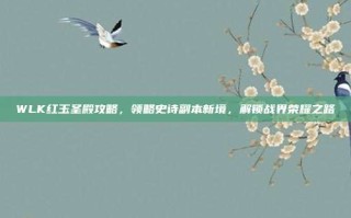 WLK红玉圣殿攻略，领略史诗副本新境，解锁战界荣耀之路