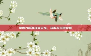 掌握九阴真经穿云纵，获取与运用攻略
