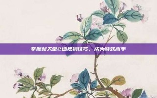 掌握新天堂2透视镜技巧，成为游戏高手