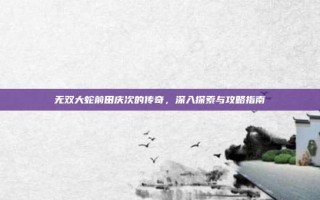 无双大蛇前田庆次的传奇，深入探索与攻略指南