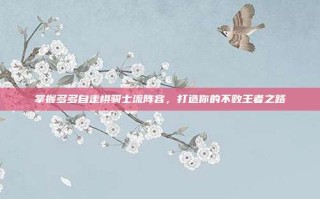 掌握多多自走棋骑士流阵容，打造你的不败王者之路