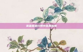 英雄联盟分辨率设置指南