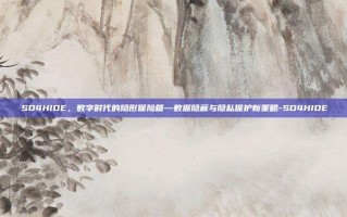 SD4HIDE，数字时代的隐形保险箱—数据隐藏与隐私保护新策略-SD4HIDE
