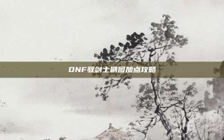 DNF驭剑士刷图加点攻略