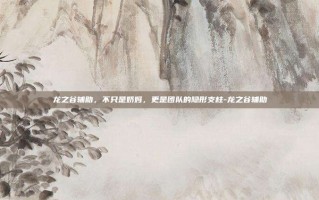 龙之谷辅助，不只是奶妈，更是团队的隐形支柱-龙之谷辅助