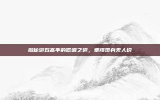 揭秘游戏高手的低调之道，费翔现身无人识