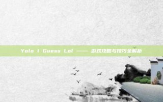 Yolo I Guess Lol —— 游戏攻略与技巧全解析